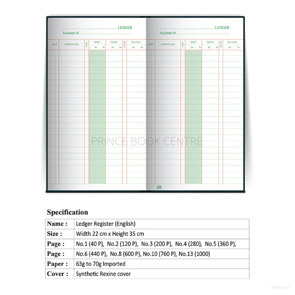 Ledger Register HB In English Rexene Binded